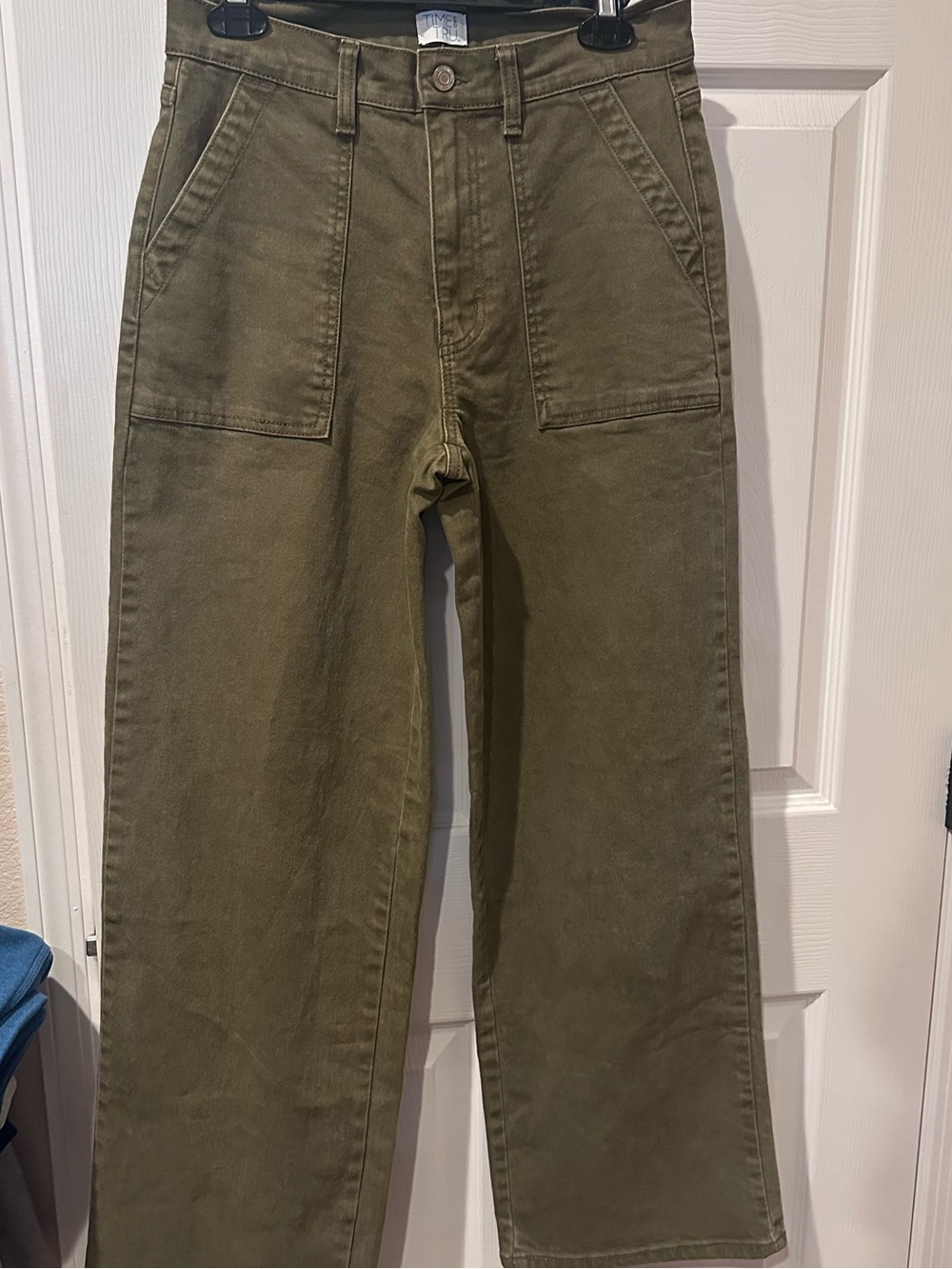 High-Rise Wide Leg Jeans in Olive for Women